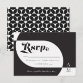  zwart en wit RSVP kaartje (Voorkant / Achterkant)