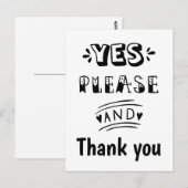 Zwart en Wit RSVP Standaard Briefkaart (Voorkant / Achterkant)