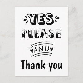 Zwart en Wit RSVP Standaard Briefkaart