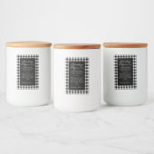 Zwart en Wit Rut Simmer Pot Kit Label Voedselcontainer Etiket (Flessen)