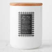 Zwart en Wit Rut Simmer Pot Kit Label Voedselcontainer Etiket (Voorkant)