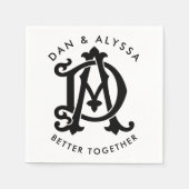 Zwart en wit samen beter servet (Voorkant)