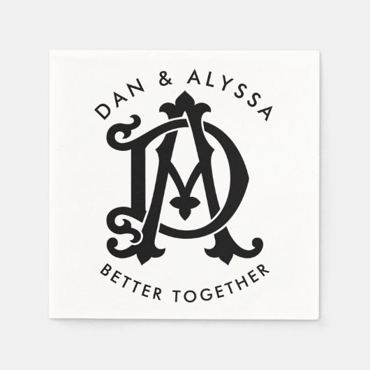 Zwart en wit samen beter servet (Voorkant)