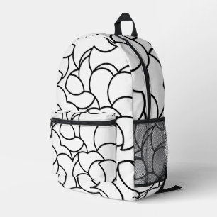 Zwart en wit samengesmolten abstract bedrukte rugzak