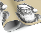  zwart en wit Santa Gold Cadeaupapier (Rol Hoek)