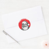zwart en wit Santa Red Ronde Sticker (Envelop)