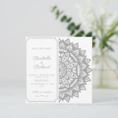 Zwart en wit Save The Date uitnodiging (Staand voorkant)