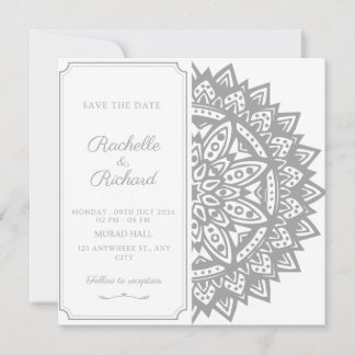 Zwart en wit Save The Date uitnodiging