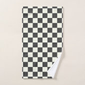 Zwart en wit schaakbord uit bad handdoek (Handdoek)
