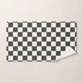 Zwart en wit schaakbord uit bad handdoek (Handdoek)