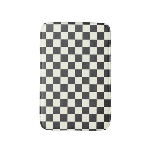 Zwart en wit schaakbord uit badmat (Voorkant Verticaal)