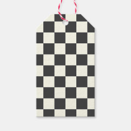 Zwart en wit schaakbord uit cadeaulabel