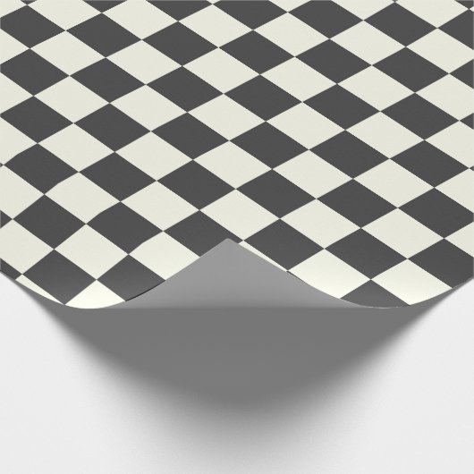 Zwart en wit schaakbord uit cadeaupapier (Hoek)