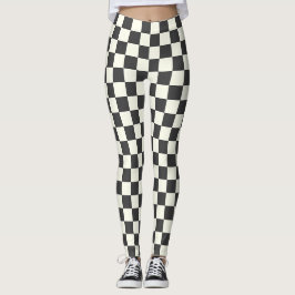 Zwart en wit schaakbord uit leggings