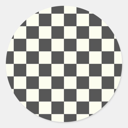 Zwart en wit schaakbord uit ronde sticker (Voorkant)