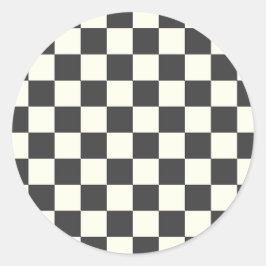 Zwart en wit schaakbord uit ronde sticker