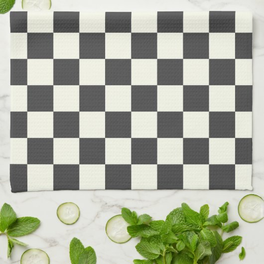 Zwart en wit schaakbord uit theedoek (Gevouwen)