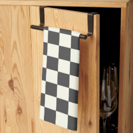 Zwart en wit schaakbord uit theedoek
