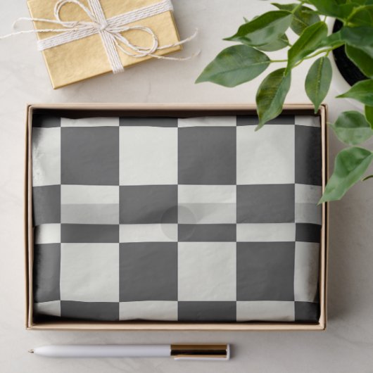 Zwart en wit schaakbord uit tissuepapier (Geschenk)