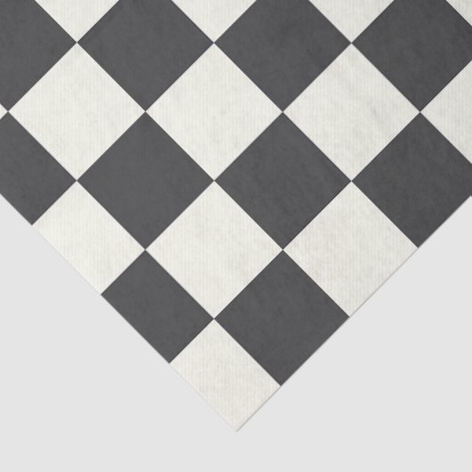 Zwart en wit schaakbord uit tissuepapier (Detail)