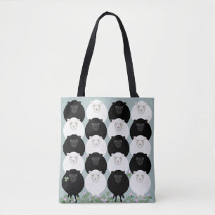 Zwart en Wit Schapen Boodschappentas Tote Bag