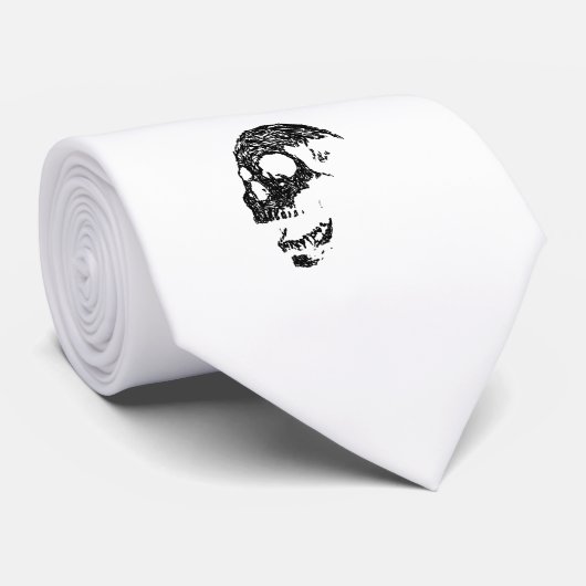 Zwart en wit schedelontwerp. stropdas (Opgerold)
