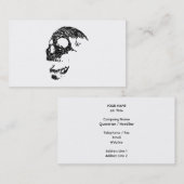 Zwart en wit schedelontwerp. visitekaartje (Voorkant / Achterkant)