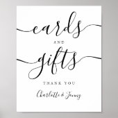 Zwart En Wit Schrift Kaarten En Cadeaus Bord Poster (Voorkant)