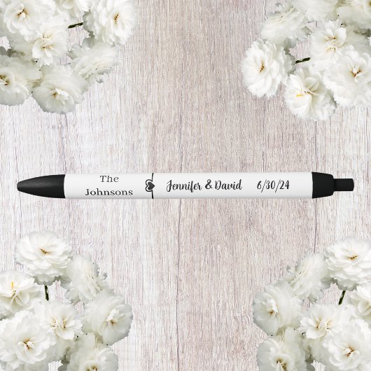 Zwart en wit schrift trouwcadeau pen