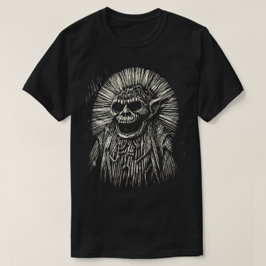 Zwart en wit Scratchboard T-shirt (Design voorkant)