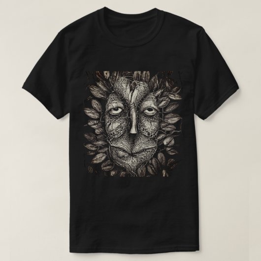 Zwart en wit Scratchboard T-shirt (Design voorkant)