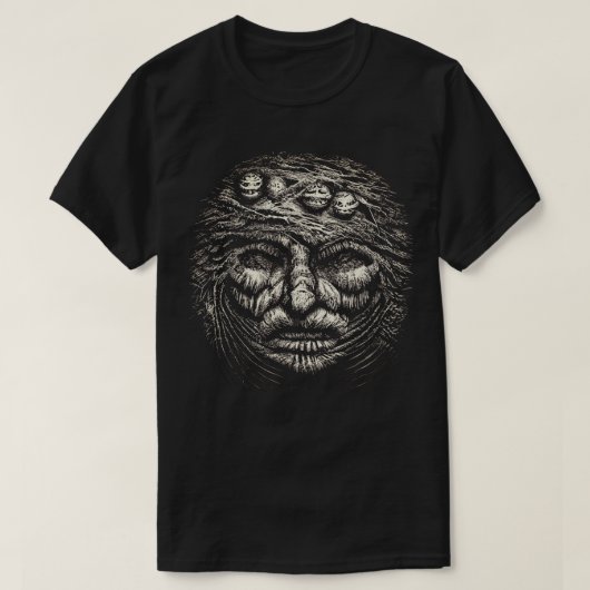 Zwart en wit Scratchboard T-shirt (Design voorkant)