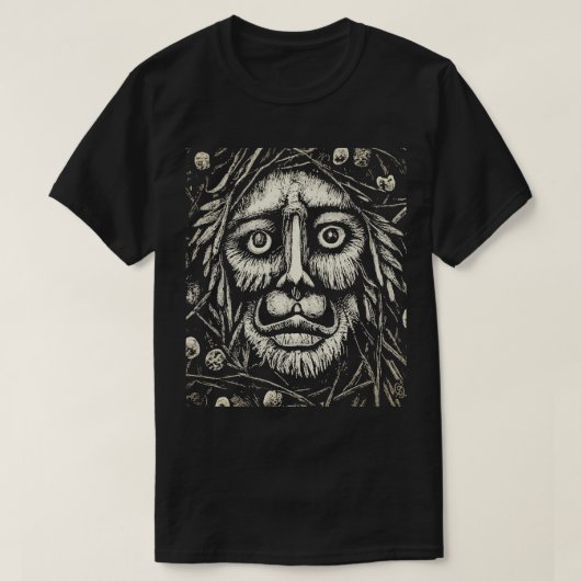 Zwart en wit Scratchboard T-shirt (Design voorkant)