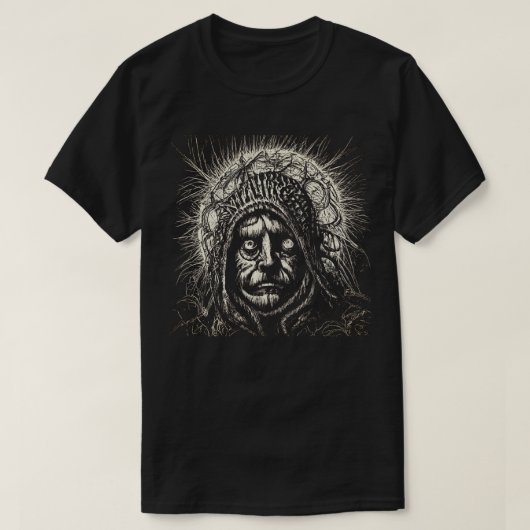 Zwart en wit Scratchboard T-shirt (Design voorkant)