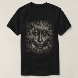 Zwart en wit Scratchboard T-shirt