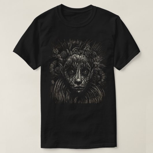 Zwart en wit Scratchboard T-shirt (Design voorkant)