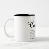 Zwart en Wit Script Cool Neef Definitie  Tweekleurige Koffiemok (Links)