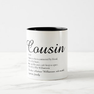 Zwart en Wit Script Cool Neef Definitie  Tweekleurige Koffiemok