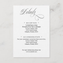 Zwart en Wit Script Details Enclosure Kaart