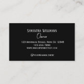 Zwart en Wit Script Foto Make-up Visitekaartje (Achterkant)