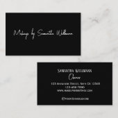 Zwart en Wit Script Foto Make-up Visitekaartje (Voorkant / Achterkant)
