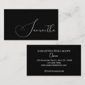 Zwart en Wit Script Foto Make-up Visitekaartje (Voorkant / Achterkant)
