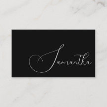 Zwart en Wit Script Foto Make-up Visitekaartje