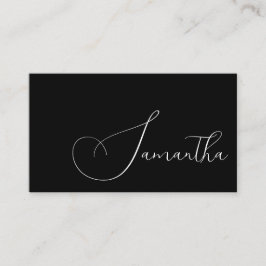 Zwart en Wit Script Foto Make-up Visitekaartje