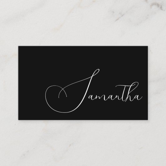 Zwart en Wit Script Foto Make-up Visitekaartje (Voorkant)