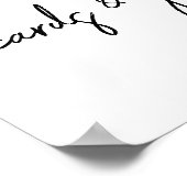 Zwart en wit script kaarten en cadeaus bord poster (Hoek)