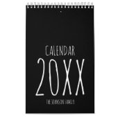 Zwart en wit script kalligrafie schrift kalender (Hoes)