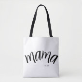 Zwart en Wit Script Mama Opgericht Elegant Tote Bag (Voorkant)