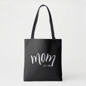 Zwart en Wit Script Moeder Opgericht Elegant Tote Bag (Voorkant)