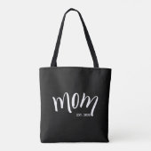 Zwart en Wit Script Moeder Opgericht Elegant Tote Bag (Achterkant)